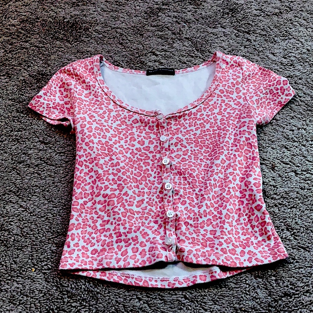 Brandy Pink Cheetah Print Zelley Top!